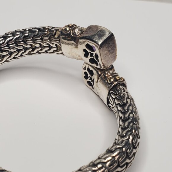 Sterling Silver Amethyst Bypass Bracelet, David Yurman Look-alike - Picture 6 of 10